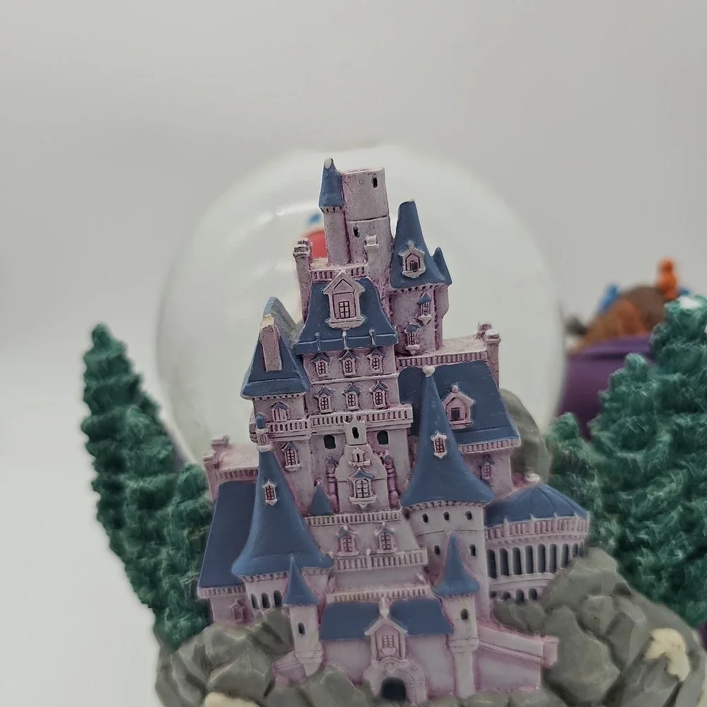Disney Beauty and the Beast Snow Globe Something There Musical Bird Feeding READ